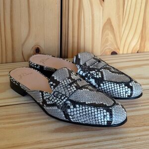 J Crew Snakeskin Slip On Loafers 6.5